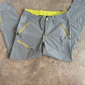 Gray La Sportiva Pants with Neon Yellow Accents